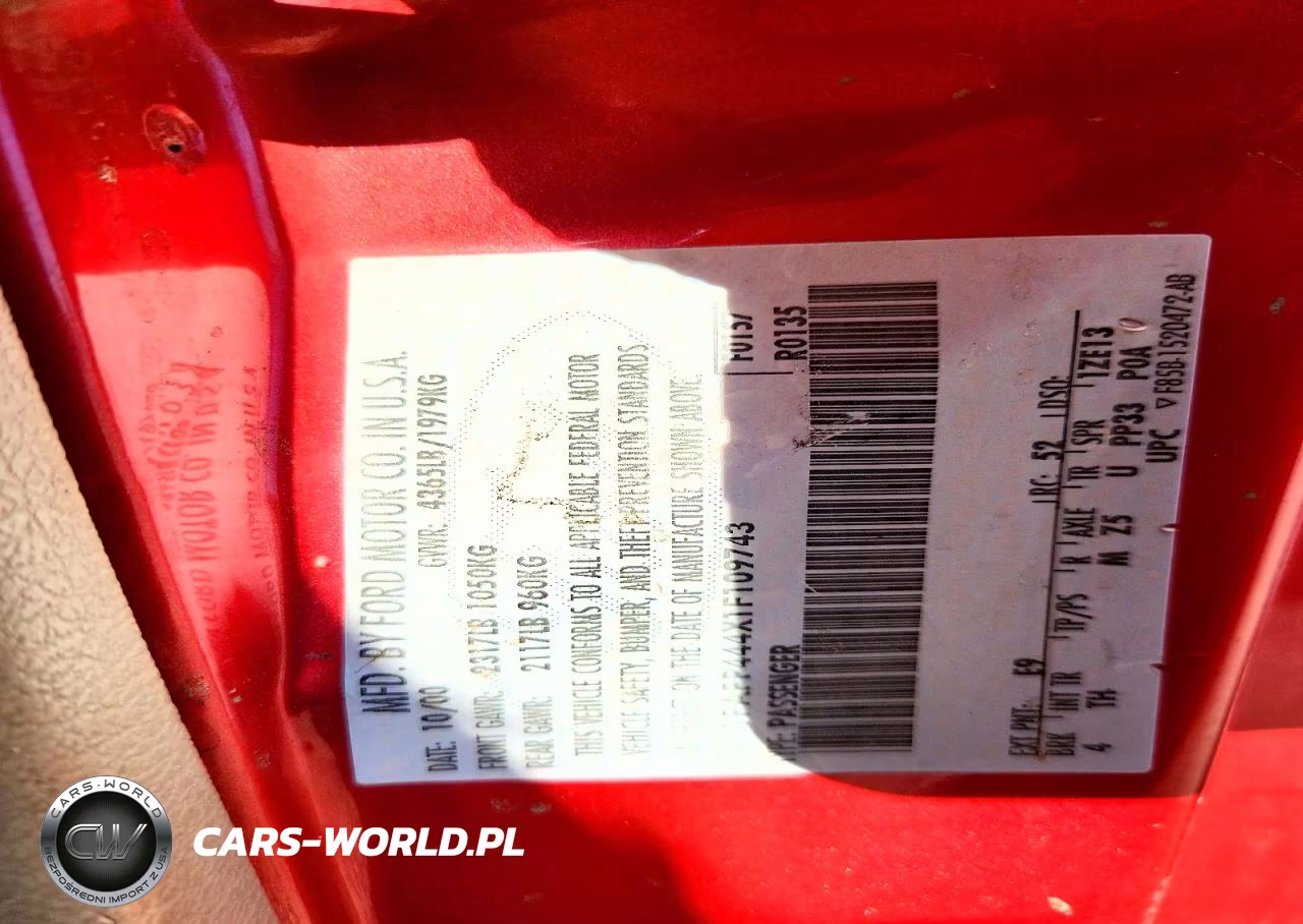 2001 Ford Mustang VIN:1FAFP444X1F109743 - 12