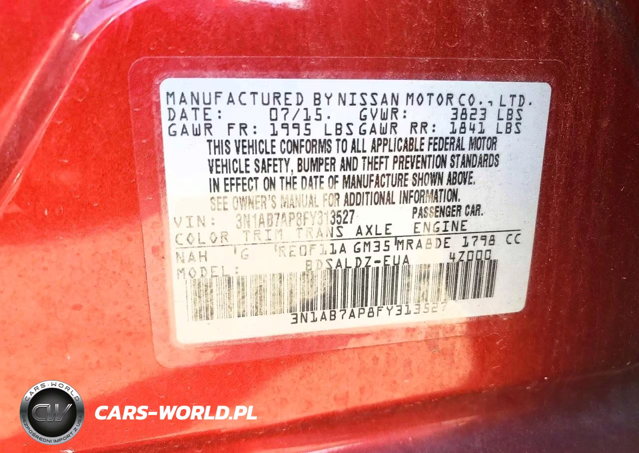 2015 Nissan Sentra Sv VIN:3N1AB7AP8FY313527 - 12