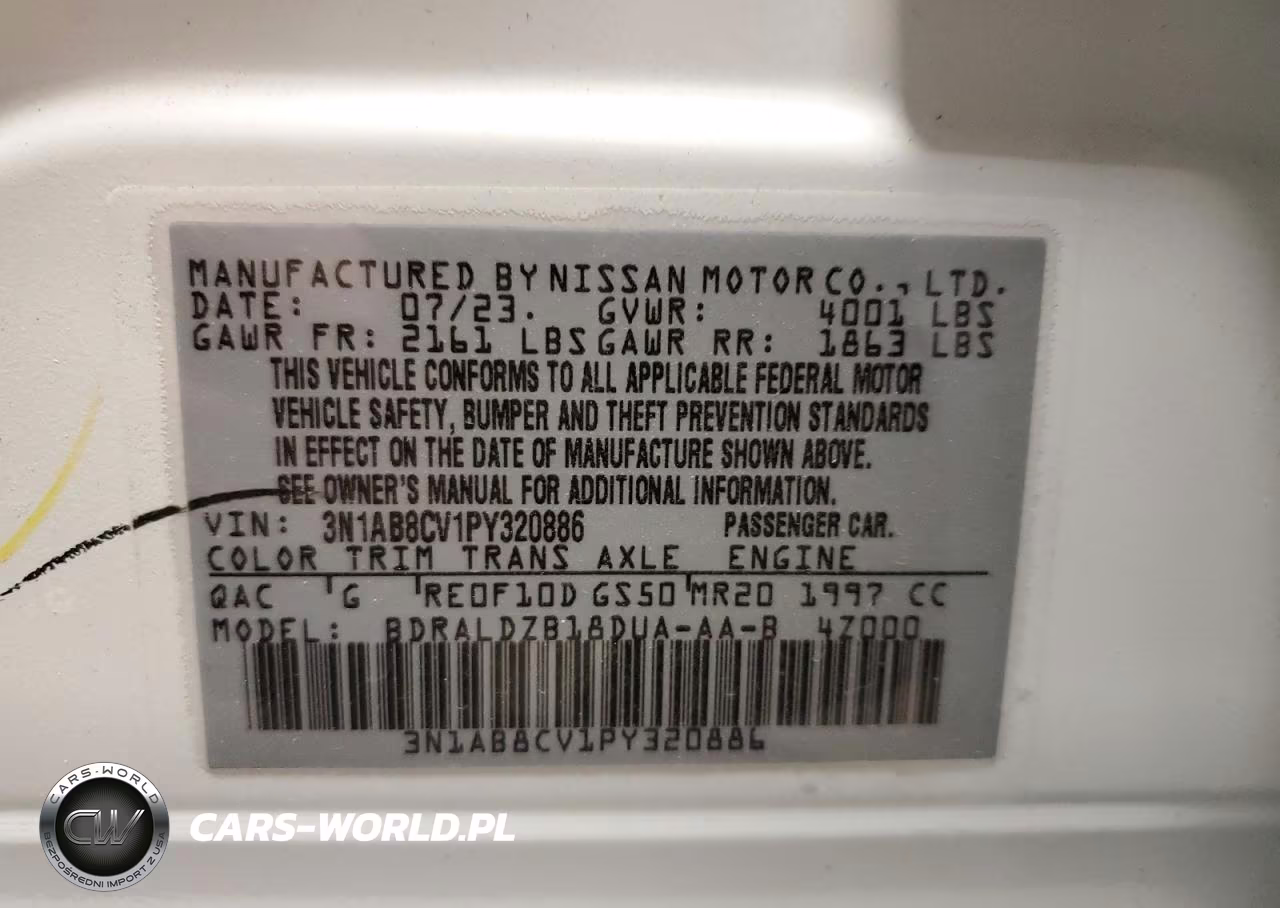 2023 Nissan Sentra Sv VIN:3N1AB8CV1PY320886 - 12