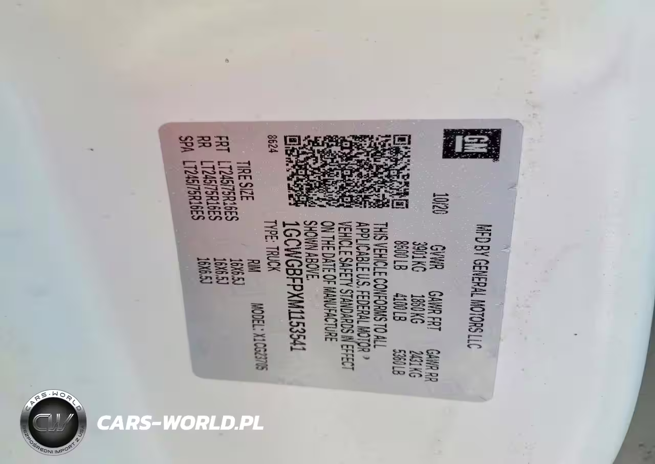 2021 Chevrolet Express G2500 VIN:1GCWGBFPXM1153541 - 13