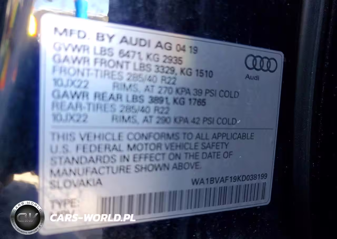 2019 Audi Q8 Premium Plus VIN:WA1BVAF19KD038199 - 13