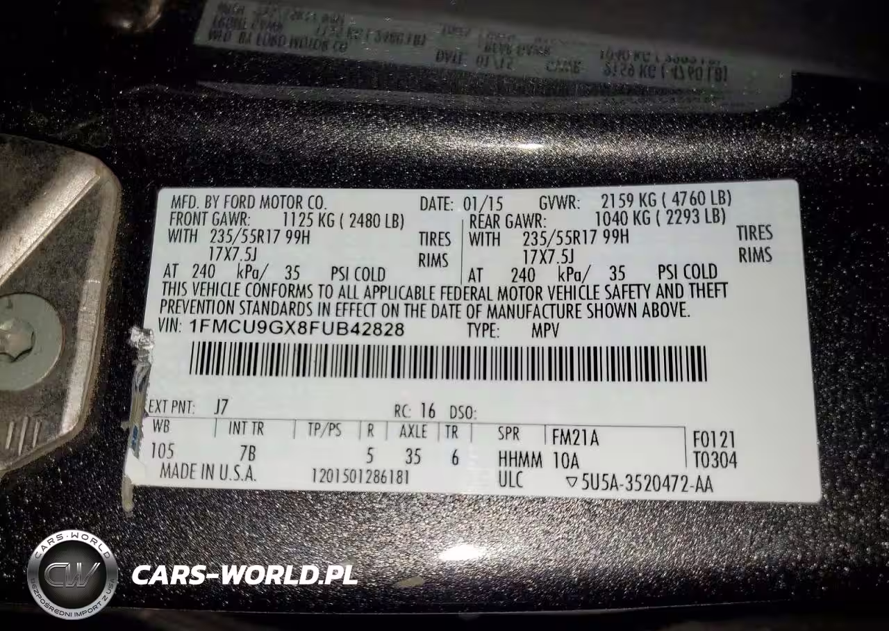 2015 Ford Escape Se VIN:1FMCU9GX8FUB42828 - 13