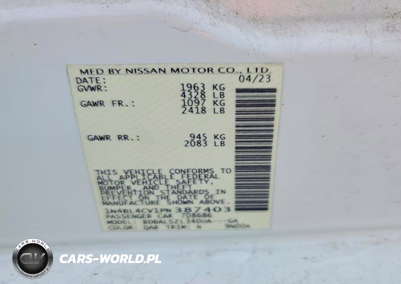 2023 Nissan Altima 2.5 Sr VIN:1N4BL4CV1PN387403 - 13