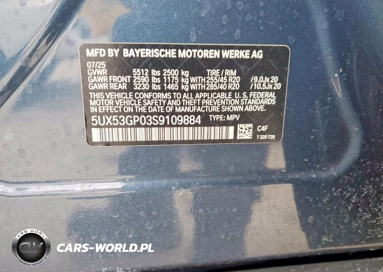 2025 BMW X3 30 xDrive VIN:5UX53GP03S9109884 - 14