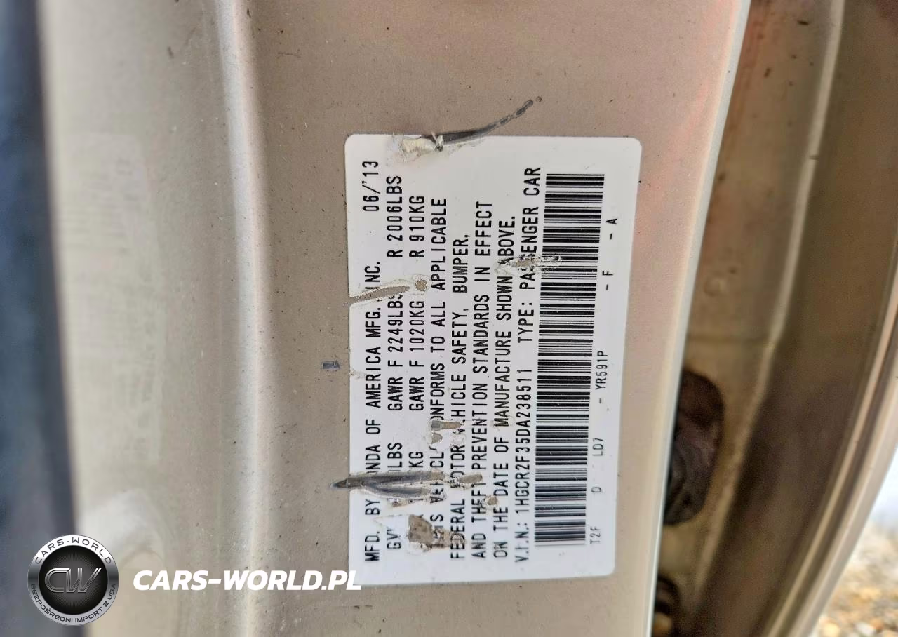2013 Honda Accord Lx VIN:1HGCR2F35DA238511 - 12