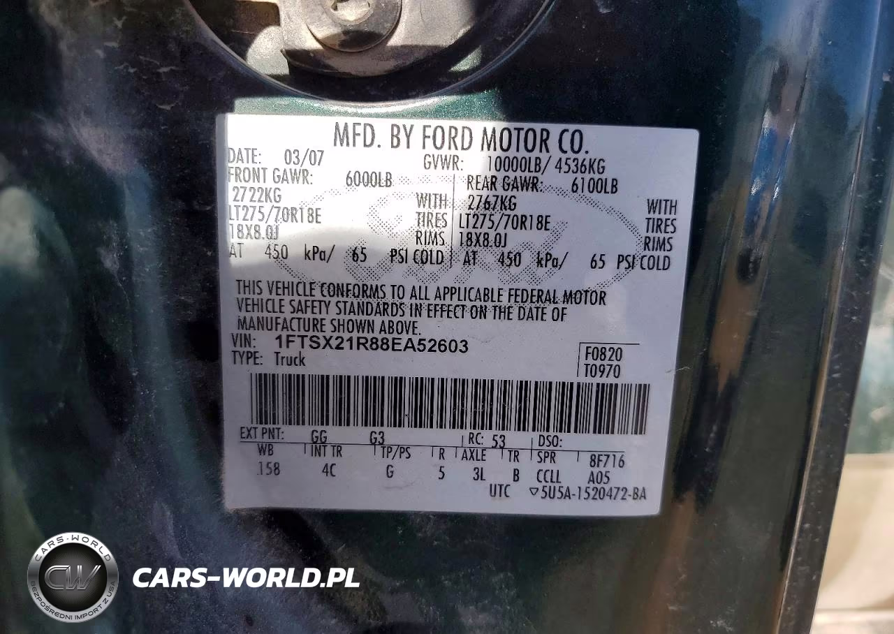 2008 Ford F250 Super Duty VIN:1FTSX21R88EA52603 - 12