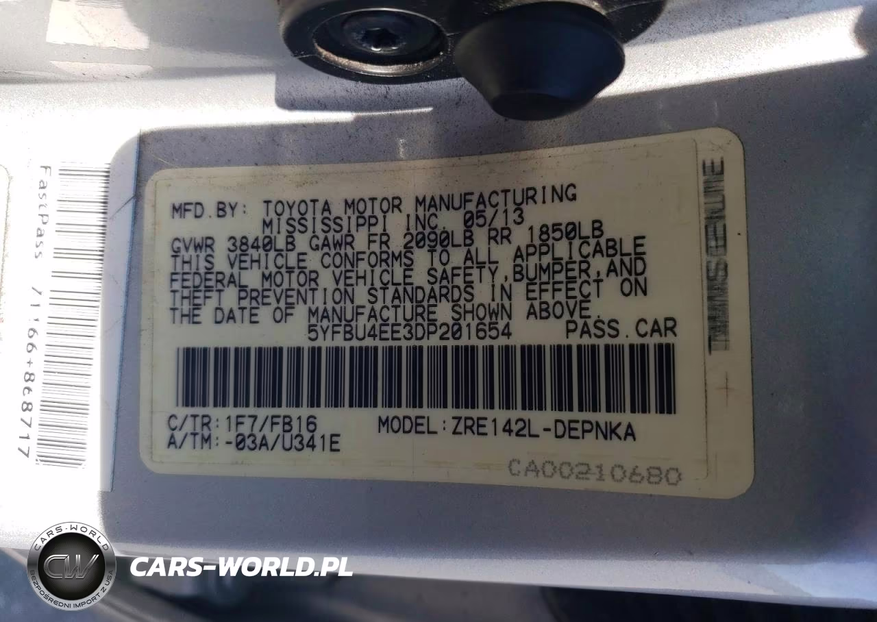 2013 Toyota Corolla Le VIN:5YFBU4EE3DP201654 - 12