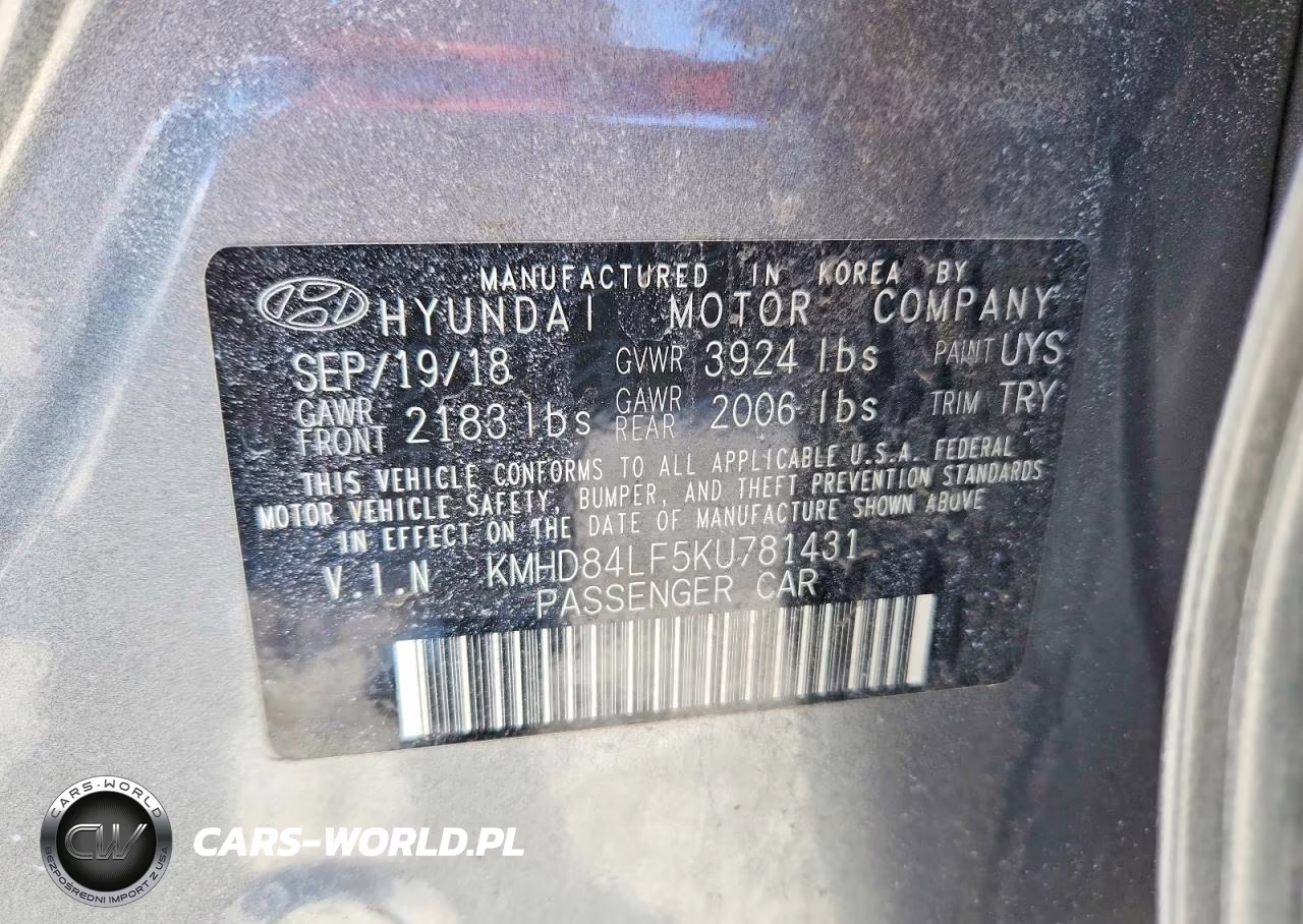 2019 Hyundai Elantra Sel VIN:KMHD84LF5KU781431 - 12
