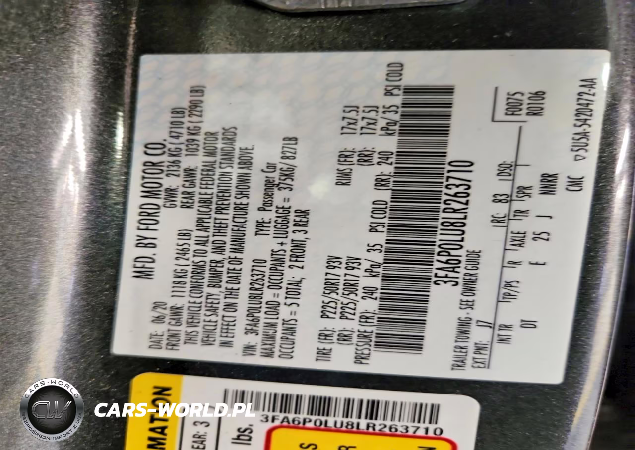 2020 Ford Fusion Hybrid VIN:3FA6P0LU8LR263710 - 13