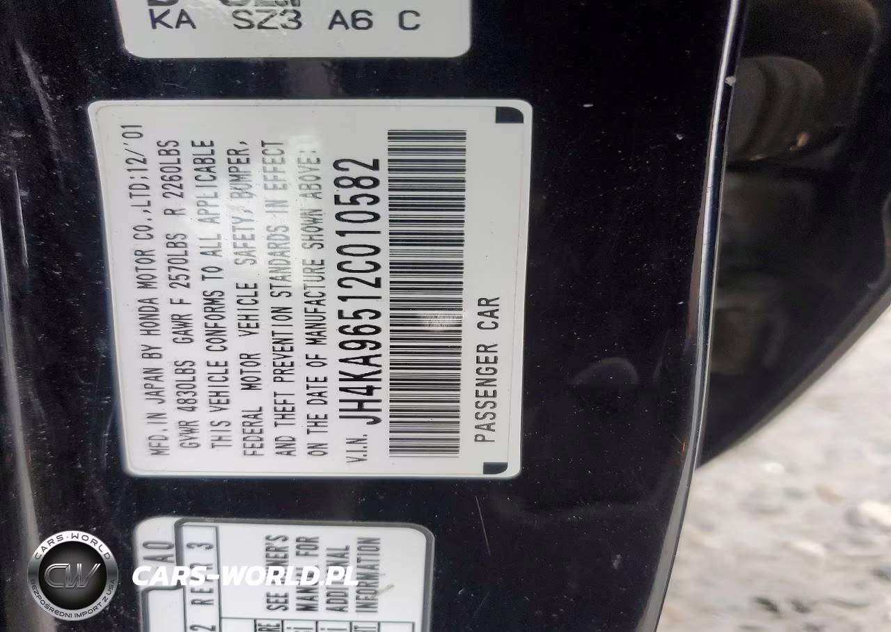 2002 Acura 3.5Rl VIN:JH4KA96512C010582 - 12