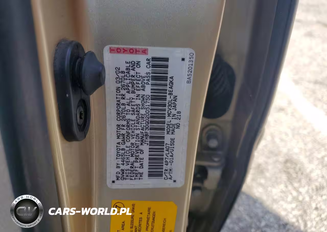2002 Lexus Es 300 Base VIN:JTHBF30G020051750 - 12