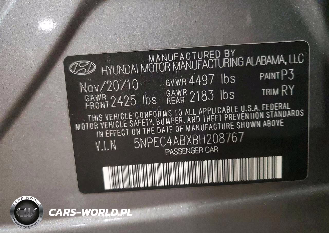 2011 Hyundai Sonata Limited 2.0T VIN:5NPEC4ABXBH208767 - 13
