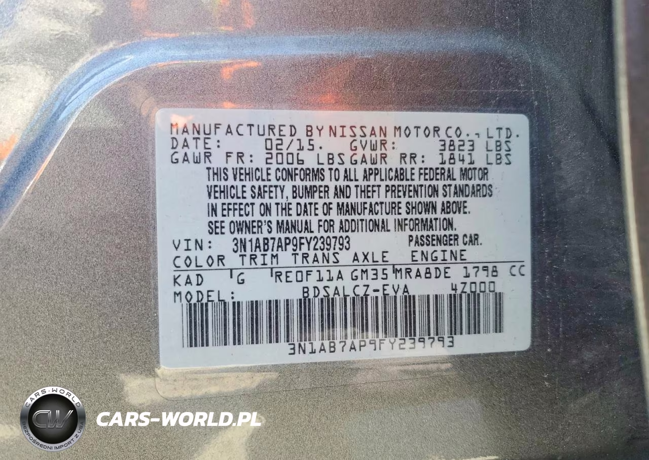 2015 Nissan Sentra VIN:3N1AB7AP9FY239793 - 12