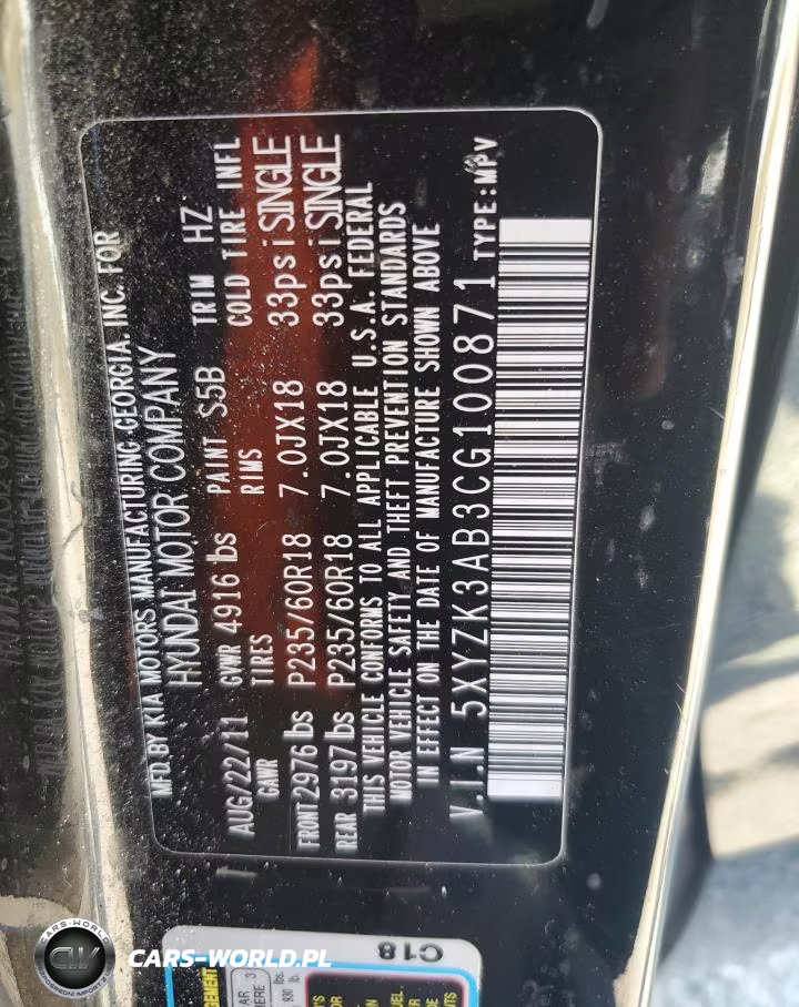 2012 Hyundai Santa Fe VIN:5XYZK3AB3CG100871 - 12