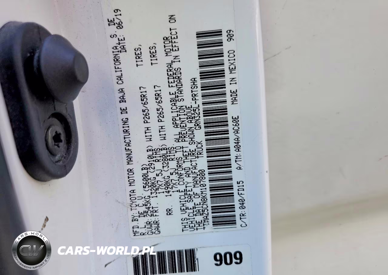 2019 Toyota Tacoma Trd Sport VIN:3TMAZ5CN8KM107800 - 12