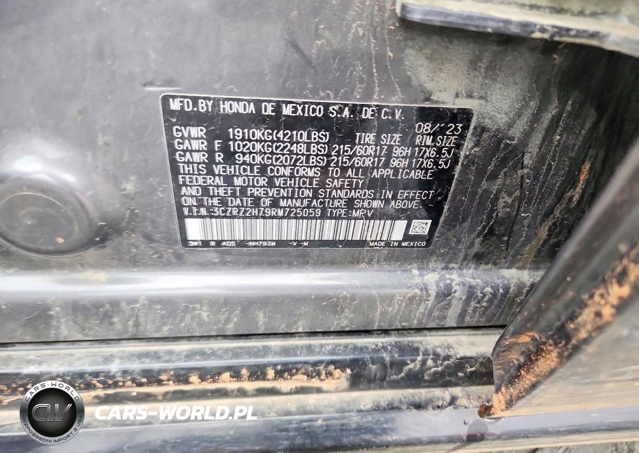 2024 Honda Hr-V Exl VIN:3CZRZ2H79RM725059 - 14