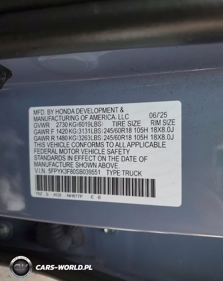 2025 Honda Ridgeline Black Edition VIN:5FPYK3F80SB039551 - 12