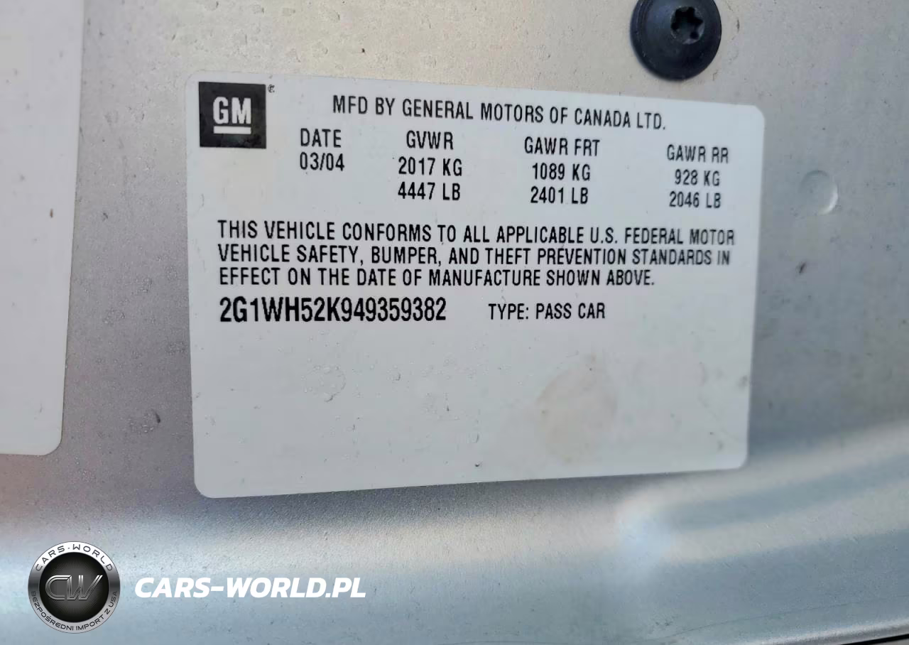 2004 Chevrolet Impala Ls VIN:2G1WH52K949359382 - 13