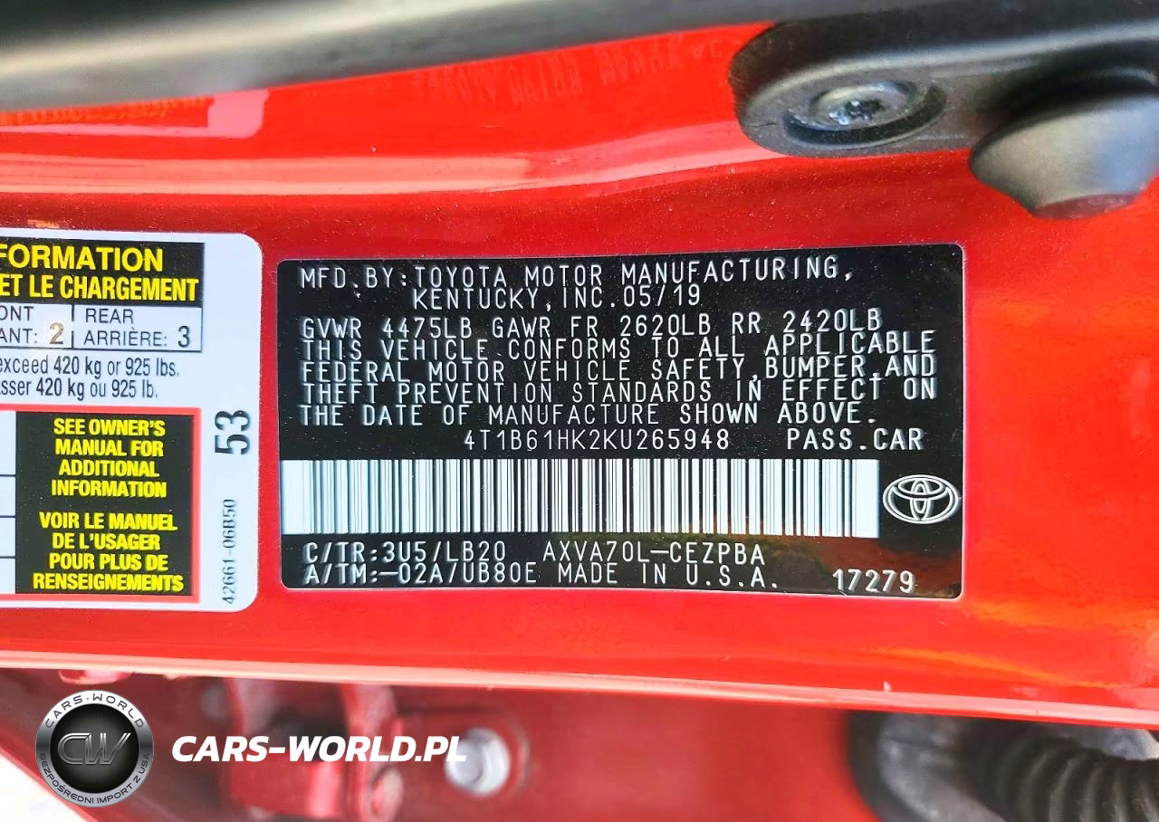 2019 Toyota Camry Xse VIN:4T1B61HK2KU265948 - 12