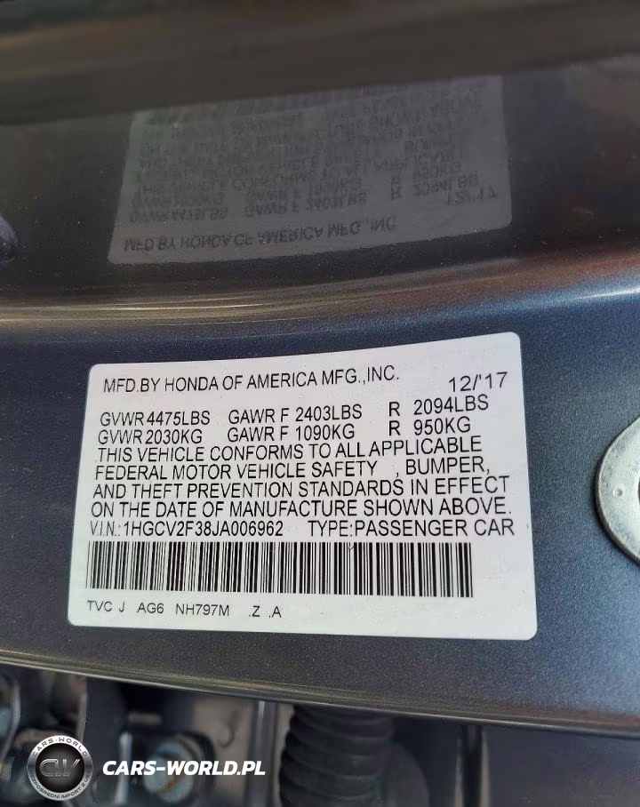 2018 Honda Accord Sport VIN:1HGCV2F38JA006962 - 12