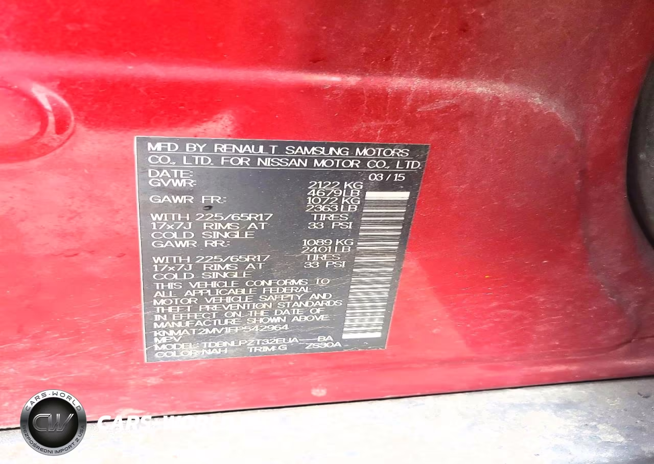 2015 Nissan Rogue S VIN:KNMAT2MV1FP542964 - 14