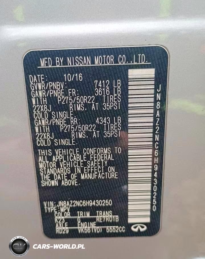 2017 Infi Qx80 VIN:JN8AZ2NC6H9430250 - 14