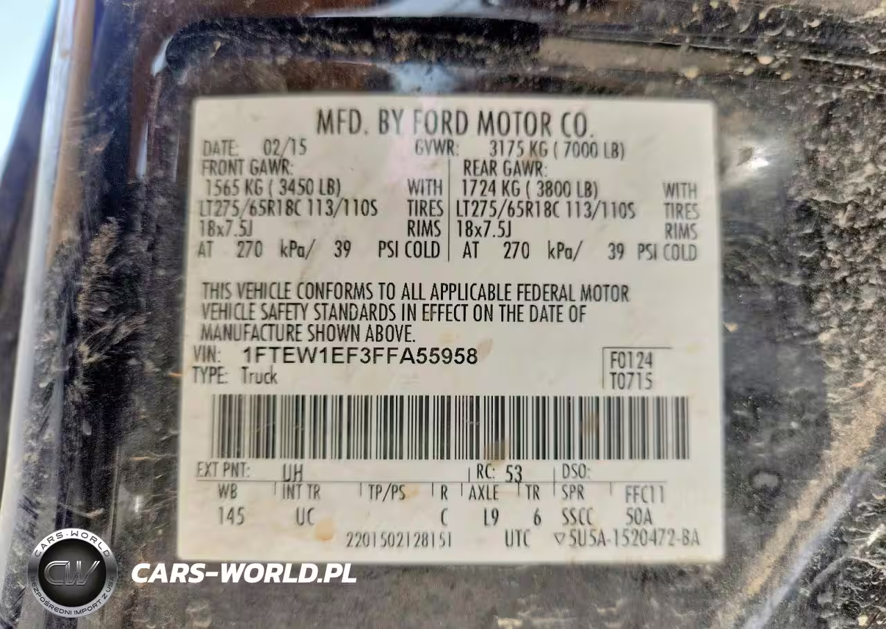 2015 Ford F150 Supercrew VIN:1FTEW1EF3FFA55958 - 12