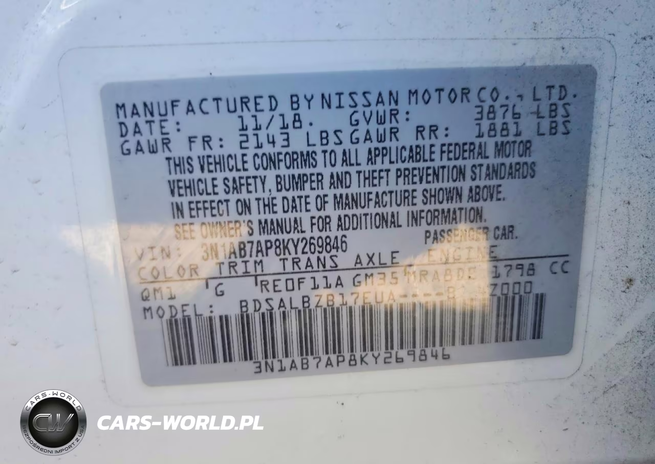 2019 Nissan Sentra S VIN:3N1AB7AP8KY269846 - 12