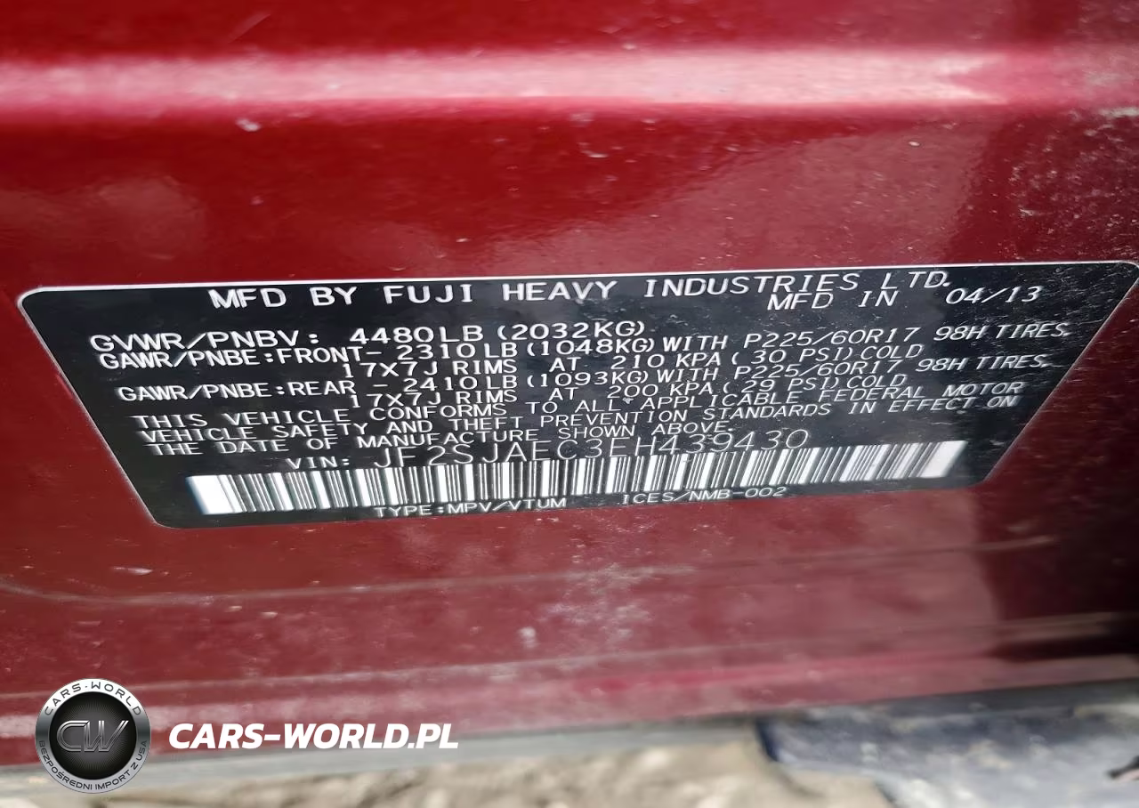2014 Subaru Forester 2.5I Premium VIN:JF2SJAEC3EH439430 - 13