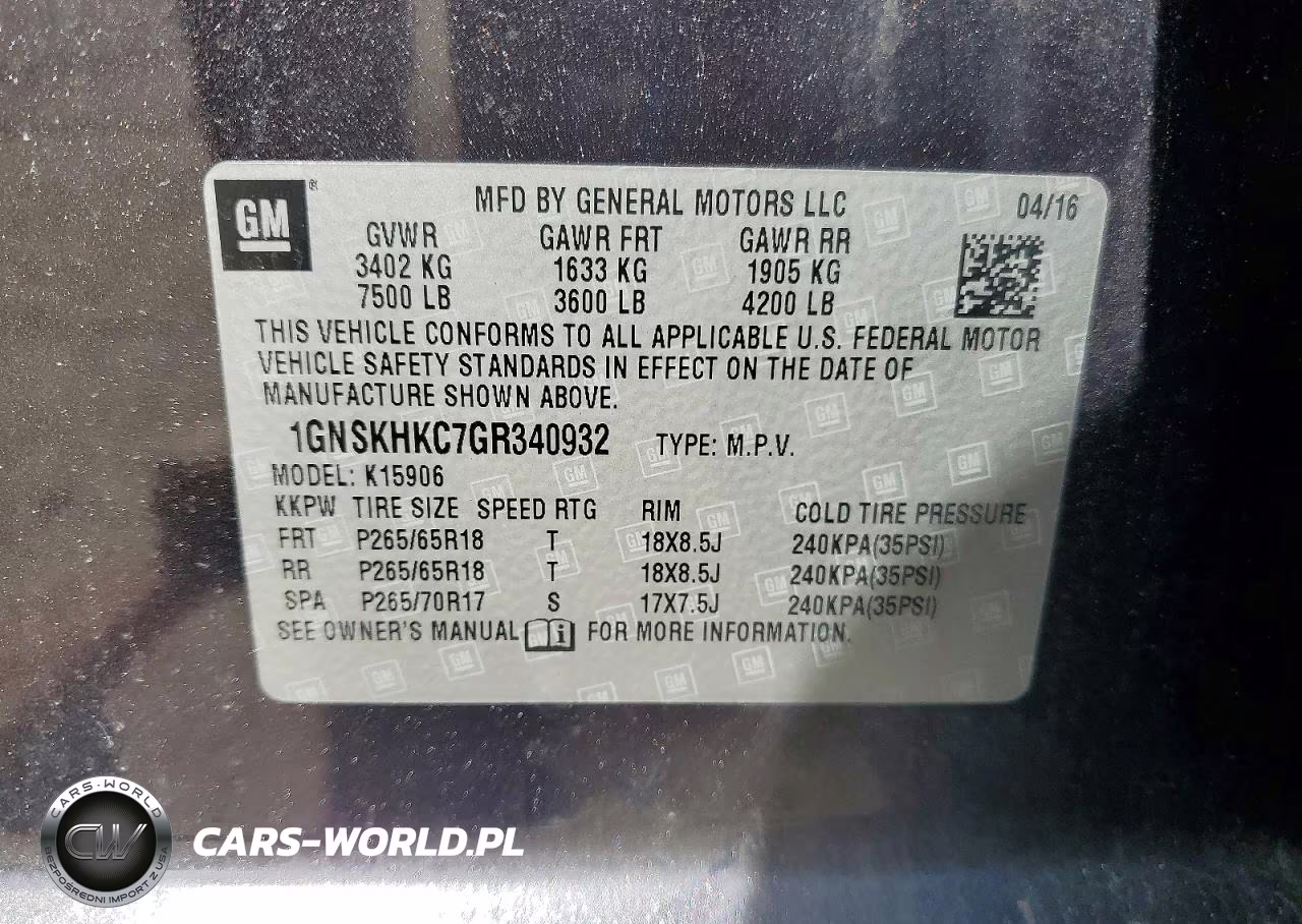 2016 Chevrolet Suburban K1500 Lt VIN:1GNSKHKC7GR340932 - 13