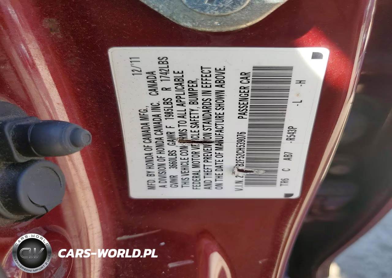 2012 Honda Civic Lx VIN:2HGFB2F52CH539076 - 12