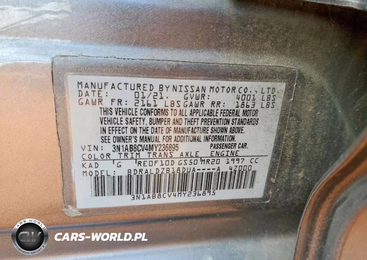 2021 Nissan Sentra Sv VIN:3N1AB8CV4MY236895 - 12