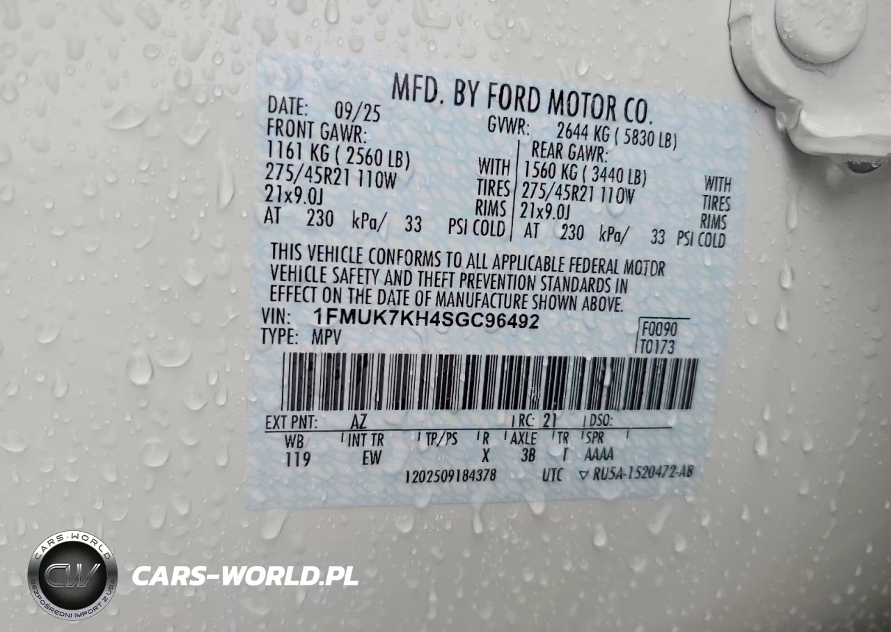 2025 Ford Explorer St-Line VIN:1FMUK7KH4SGC96492 - 14