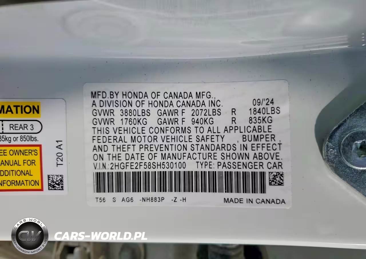 2025 Honda Civic Sport VIN:2HGFE2F58SH530100 - 12