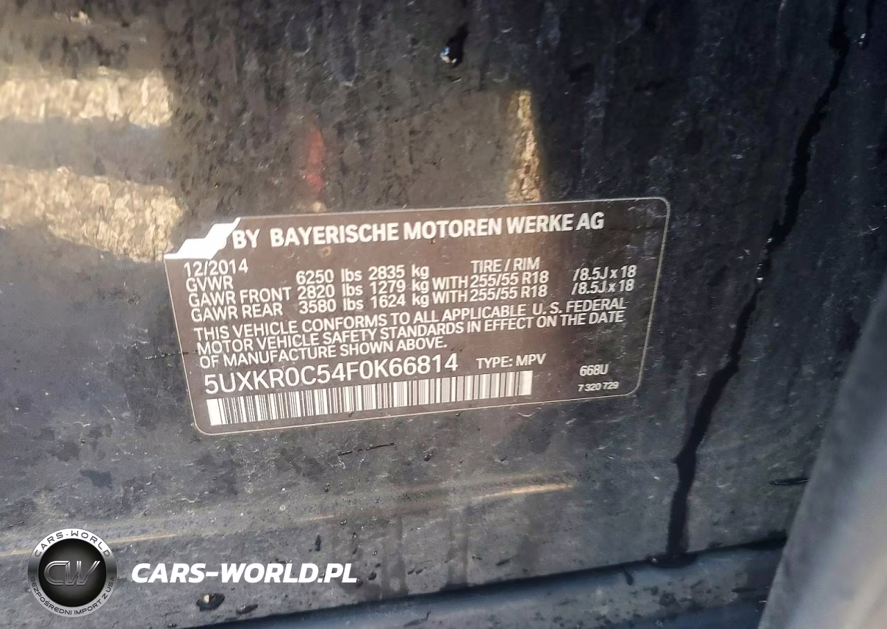 2015 BMW X5 xDrive35I VIN:5UXKR0C54F0K66814 - 14