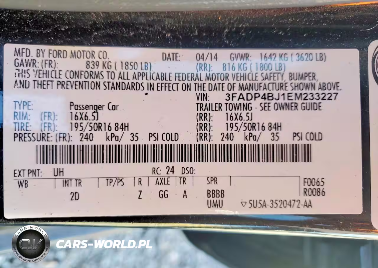 2014 Ford Fiesta Se VIN:3FADP4BJ1EM233227 - 12