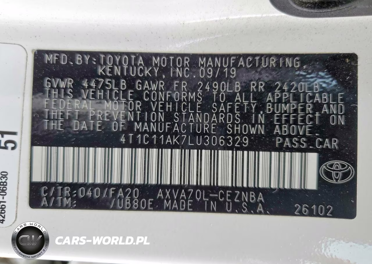 2020 Toyota Camry Le VIN:4T1C11AK7LU306329 - 13