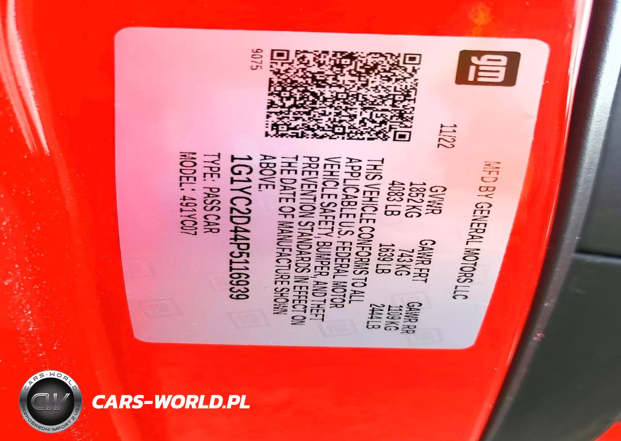 2023 Chevrolet Corvette Stingray 3Lt VIN:1G1YC2D44P5116939 - 12