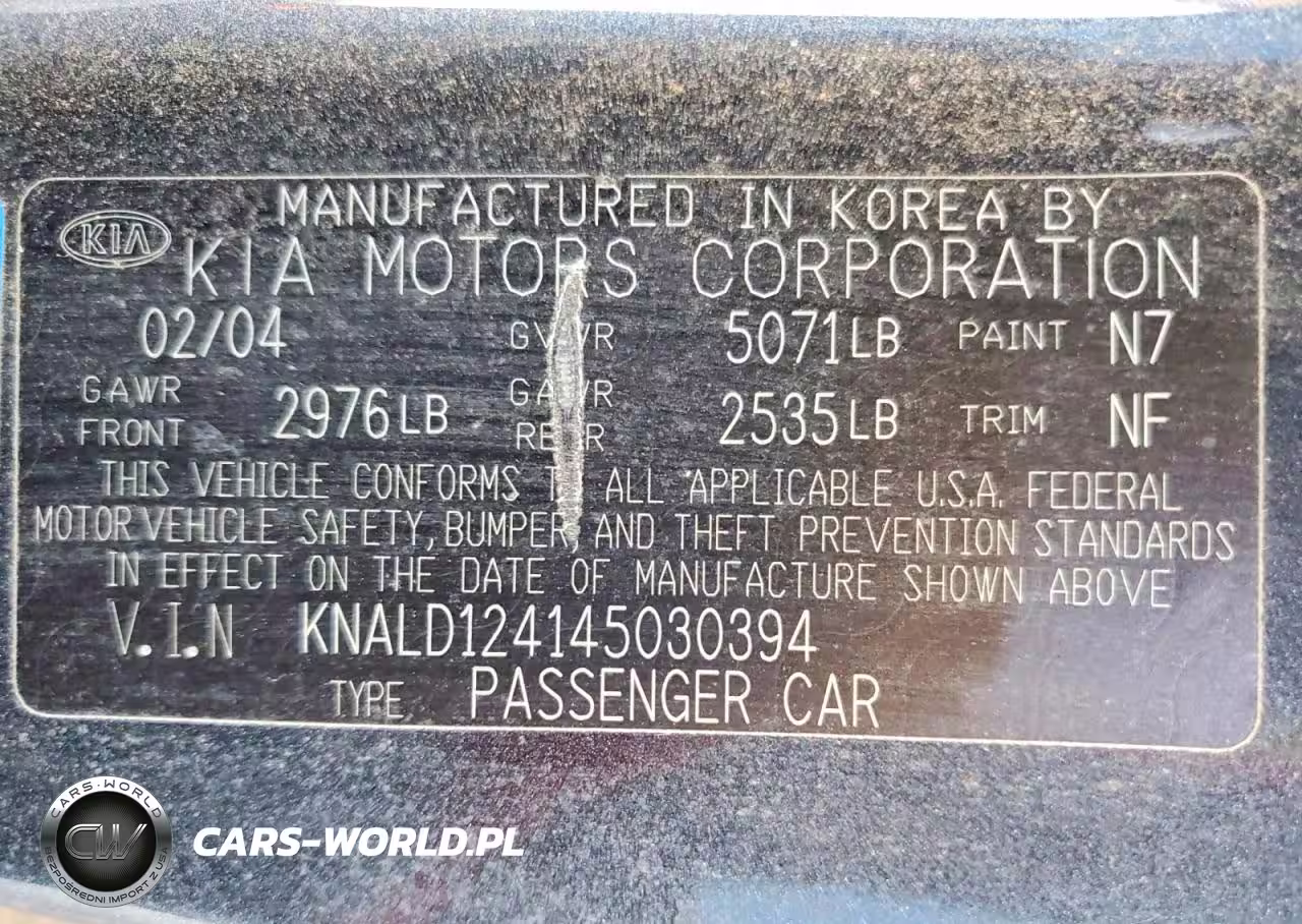 2004 Kia Amanti Base VIN:KNALD124145030394 - 12