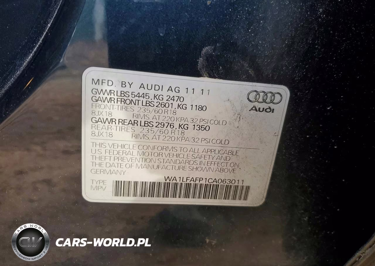 2012 Audi Q5 Premium Plus VIN:WA1LFAFP1CA063011 - 12
