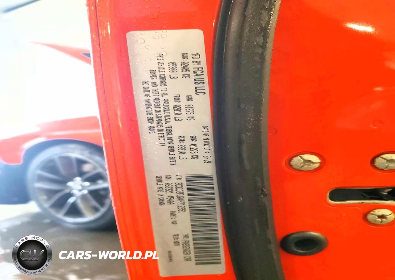 2019 Dodge Challenger R VIN:2C3CDZFJ0KH712551 - 12