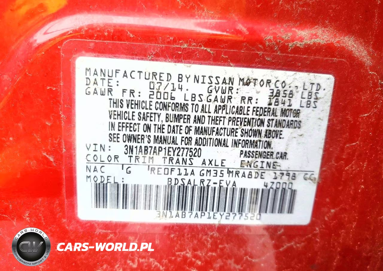 2014 Nissan Sentra Sr VIN:3N1AB7AP1EY277520 - 12