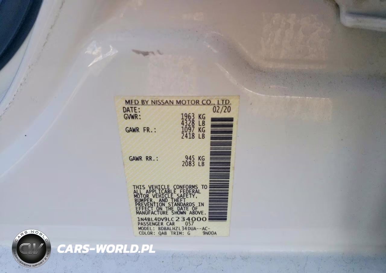2020 Nissan Altima 2.5 Sv VIN:1N4BL4DV9LC234000 - 12
