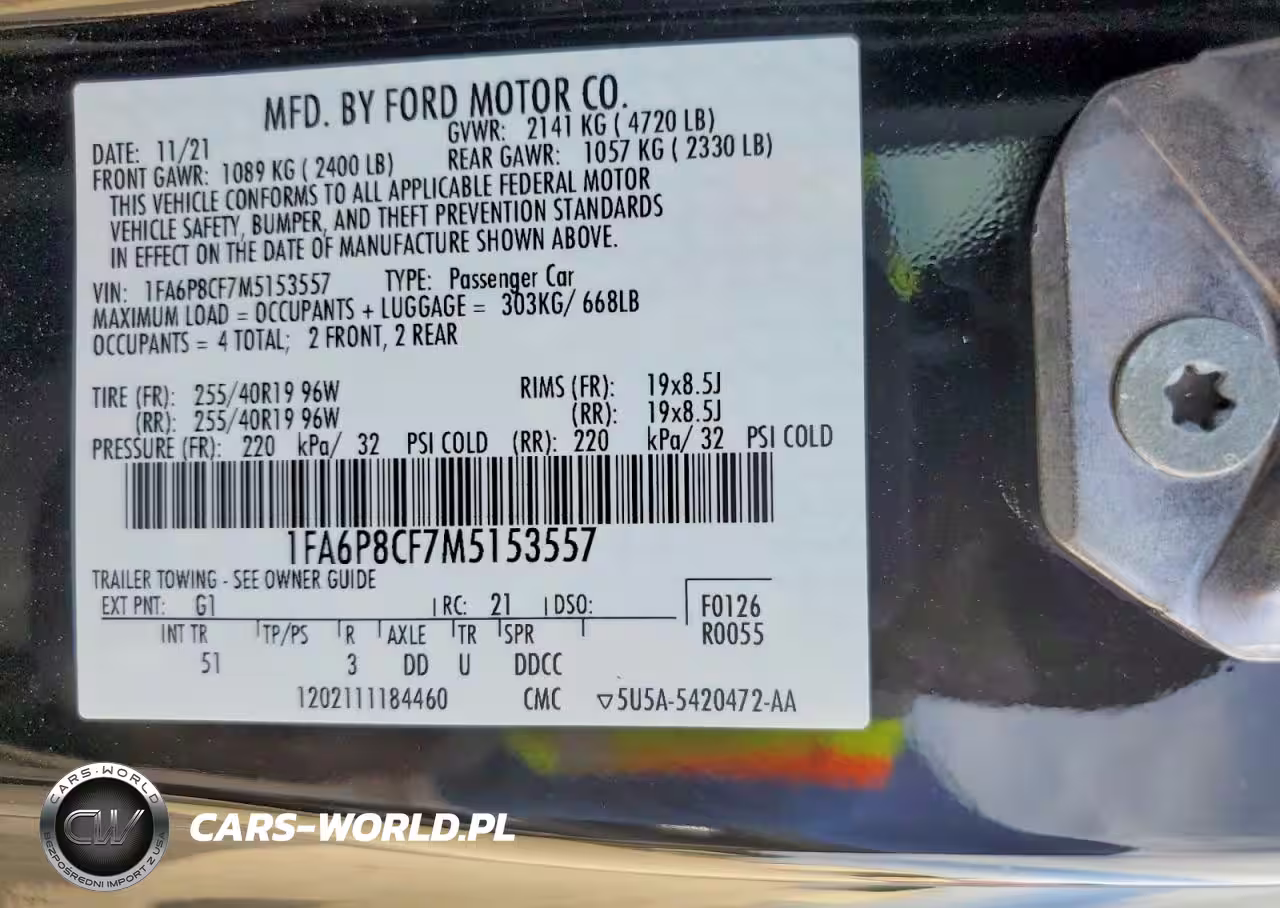 2021 Ford Mustang Gt VIN:1FA6P8CF7M5153557 - 12