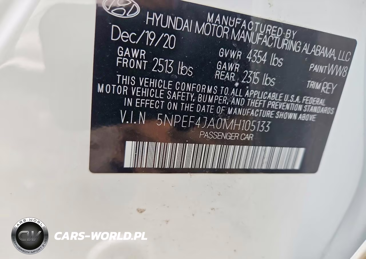 2021 Hyundai Sonata Sel VIN:5NPEF4JA0MH105133 - 12