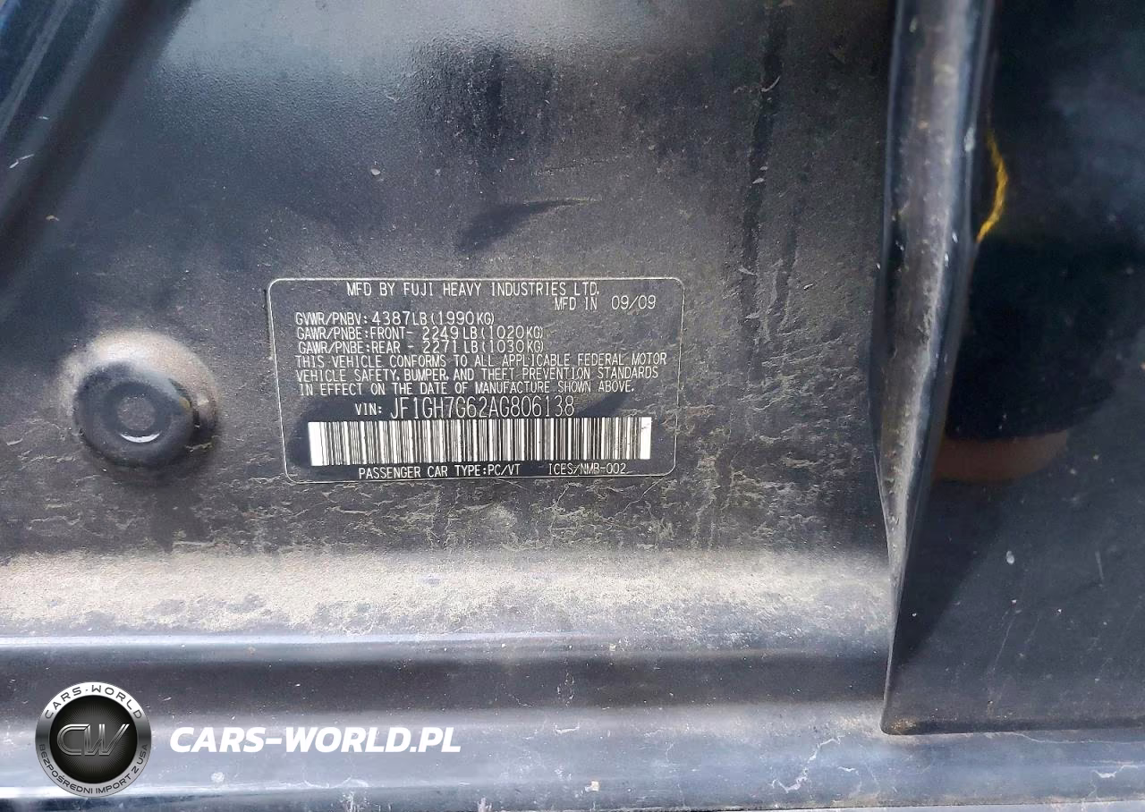 2010 Subaru Impreza Wrx Limited VIN:JF1GH7G62AG806138 - 13