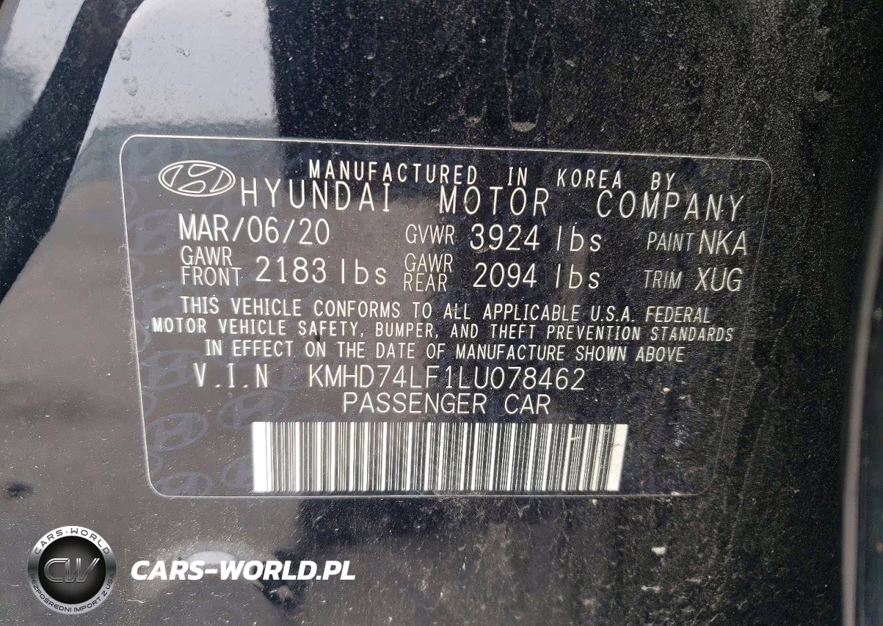 2020 Hyundai Elantra Se VIN:KMHD74LF1LU078462 - 12