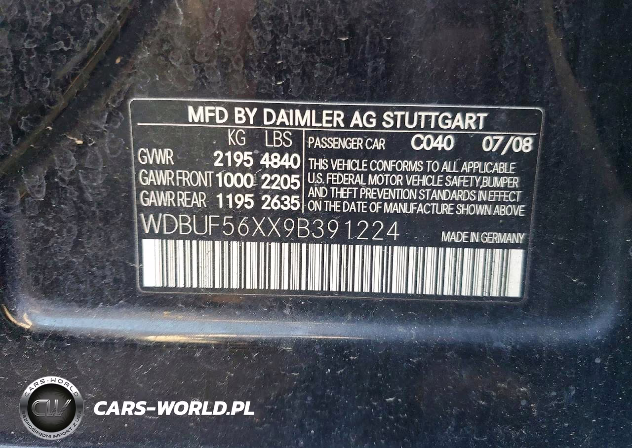 2009 Mercedes-Benz E 350 VIN:WDBUF56XX9B391224 - 13