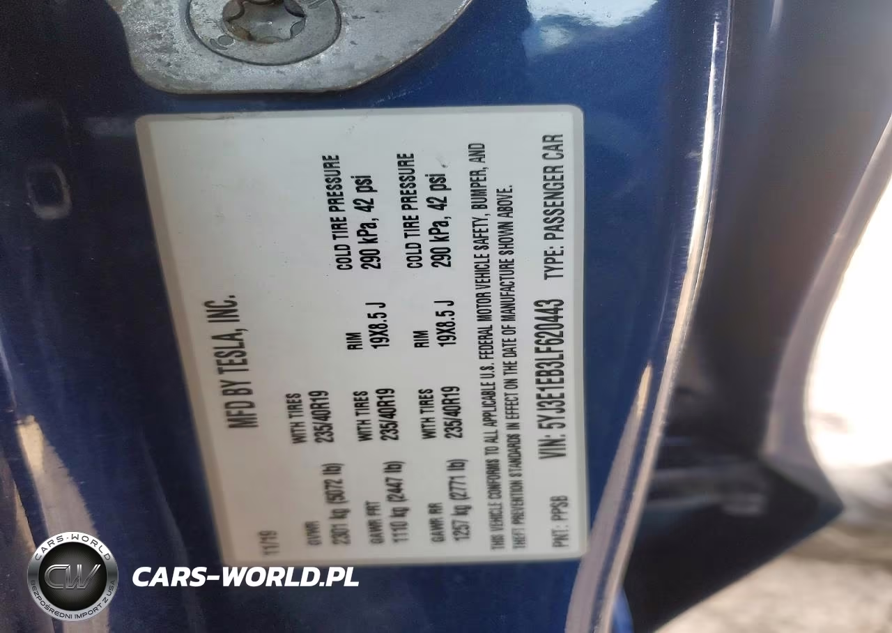 2020 Tesla Model 3 VIN:5YJ3E1EB3LF620443 - 12