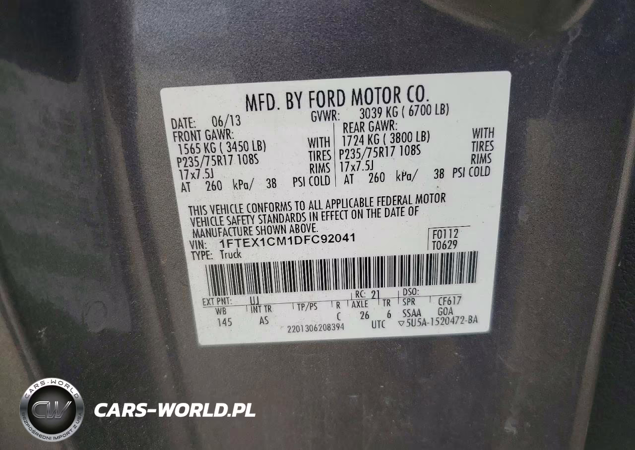 2013 Ford F150 Super Cab VIN:1FTEX1CM1DFC92041 - 12